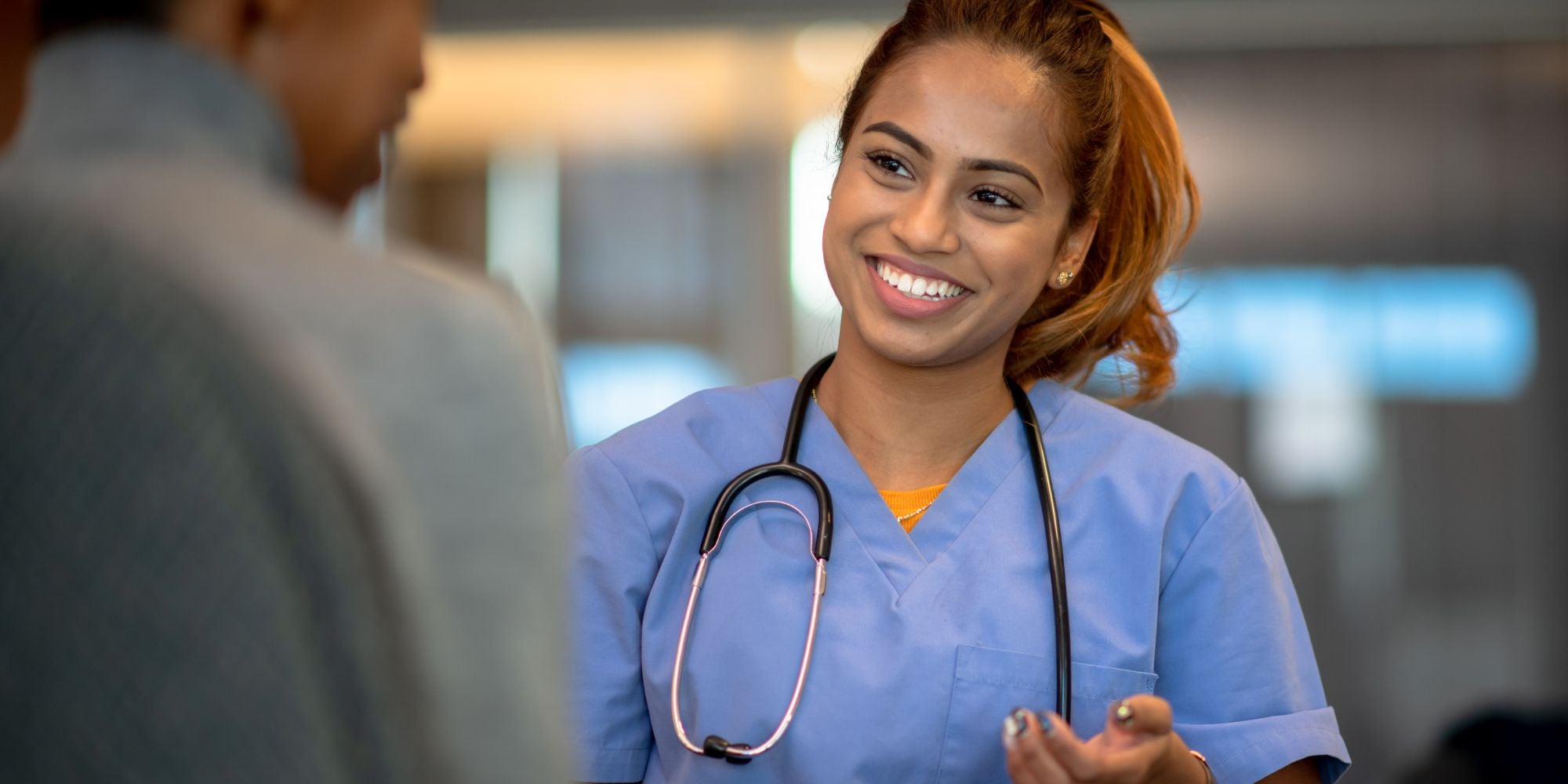 A woman asking a nurse "what are my abortion options?"